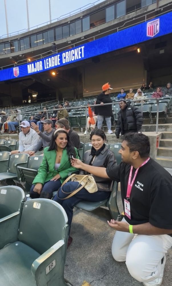Asking fans in the stands what brought them to cricket