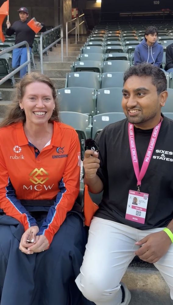 With a Team USA player’s mom, who recognized me in the stands at MLC